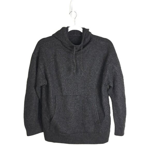 Vince Cashmere Dark Gray Drop Shoulder Medium Weight Sweater Hoodie S Preppy - Picture 1 of 6